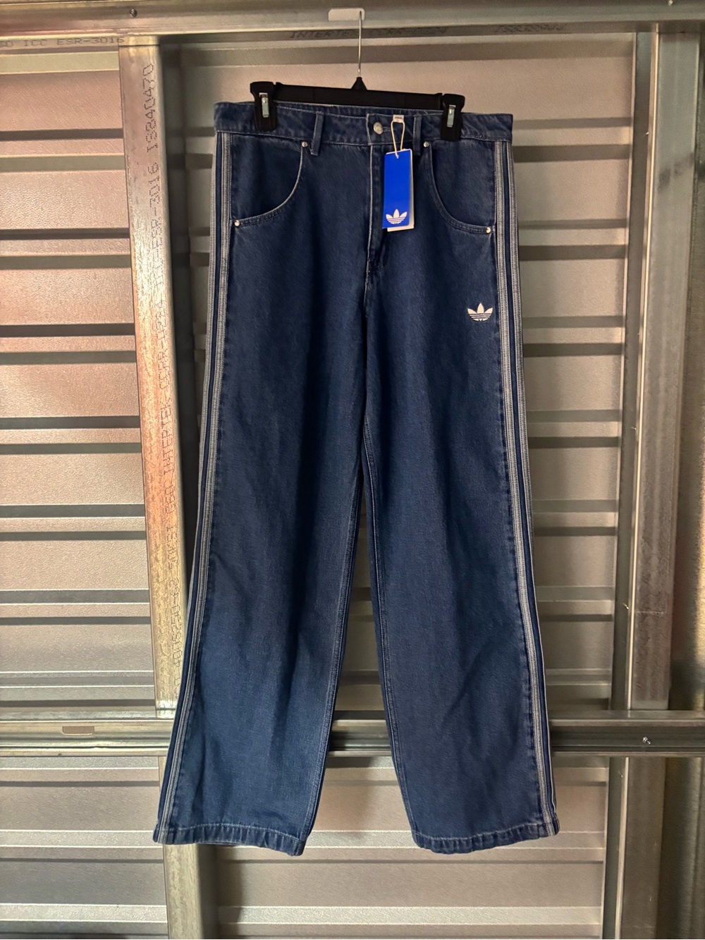 Adidas Medium Blue Denim regular-fit jeans